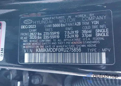 2024 Hyundai Ioniq 5 Se из США, поврежденный, VIN KM8KMDDF0RU275856